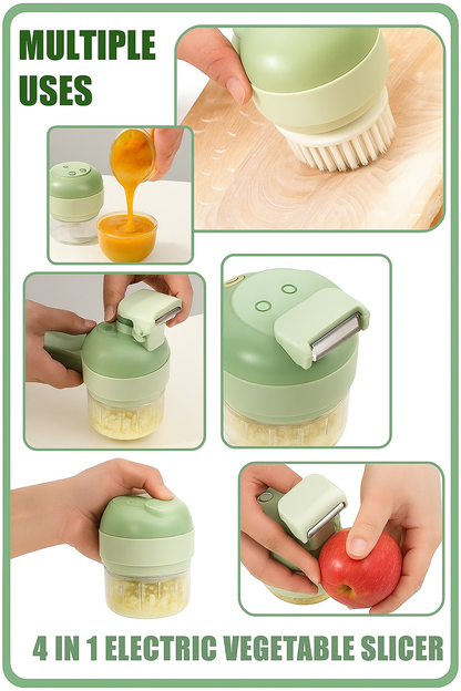 ChopEase™ - 4 in 1 Portable Electric Vegetable Cutter Set