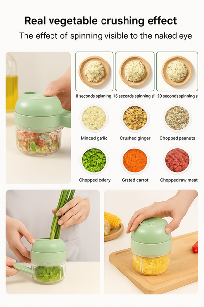 ChopEase™ - 4 in 1 Portable Electric Vegetable Cutter Set